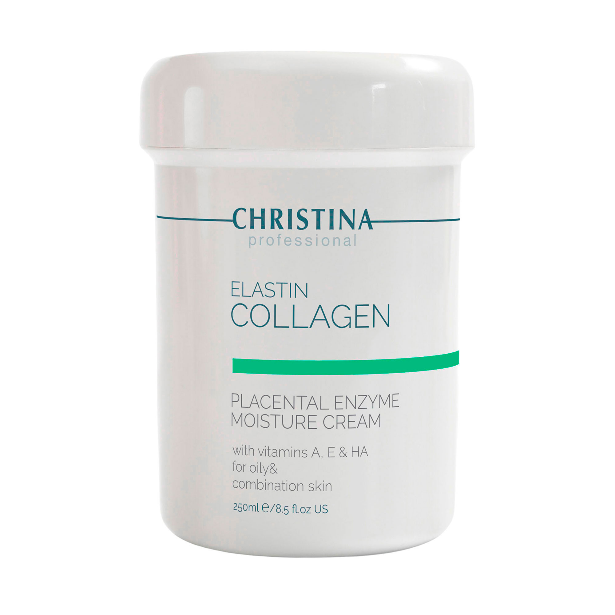 Зволожувальний крем для обличчя Christina Elastin Collagen Placental Enzyme Moisture Cream with Vitamins A, E &amp; HA, 250 мл